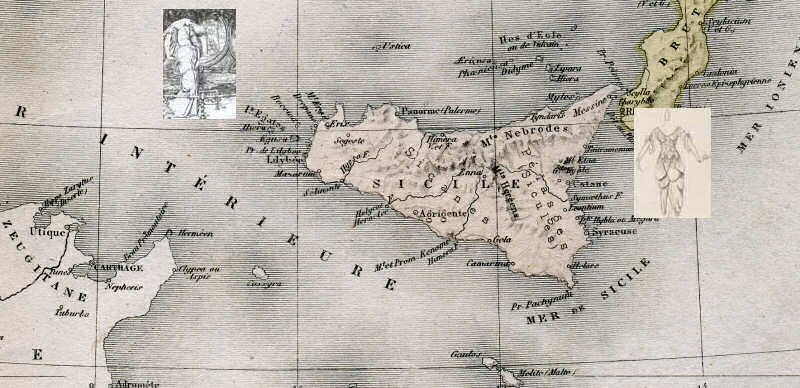 Carte étroit de Messine